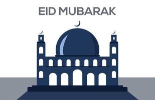 blaues Bild der Moschee, auf einem weißen Hintergrund. Icon-Vektor-Illustration perfekt für Ramadan-Thema vektor