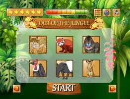 Wild djur djungel spel mall vektor