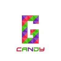 geometriska bokstaven g med perfekt kombination av ljusa lila, röda och gröna färger. bra för företagslogotyp, designelement, t-shirtdesign, tryckanvändning, etc. vektor