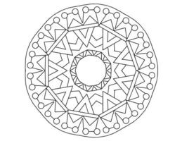 königliches Mandala-Design schwarz und weiß, Tattoo, Ornamente, traditionell, Vintage vektor