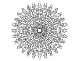 königliches Mandala-Design schwarz und weiß, Tattoo, Ornamente, traditionell, Vintage vektor