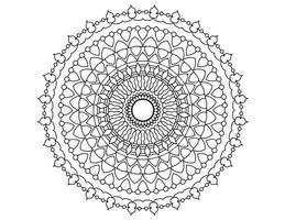 königliches Mandala-Design schwarz und weiß, Tattoo, Ornamente, traditionell, Vintage vektor