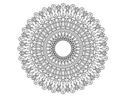 königliches Mandala-Design schwarz und weiß, Tattoo, Ornamente, traditionell, Vintage vektor