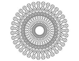 königliches Mandala-Design schwarz und weiß, Tattoo, Ornamente, traditionell, Vintage vektor
