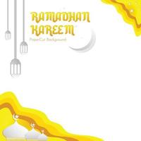 vorlage ramadhan kareem geschenk gelbe farbe vektor