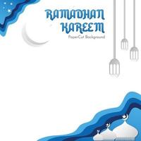 Vektor blaue Farbvorlage Ramadhan Kareem