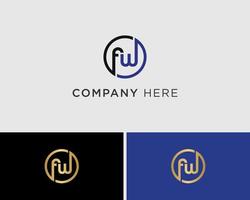 fw-Buchstaben-Logo-Design-Vorlage vektor