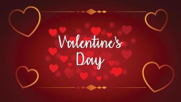roter Hintergrund des modernen glücklichen Valentinstags mit freiem Vektor der realistischen Herzen