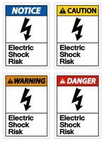 Stromschlagrisiko-Symbol-Zeichen auf weißem Hintergrund vektor