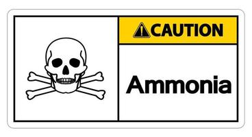 Vorsicht Ammoniaksymbol auf weißem Hintergrund vektor