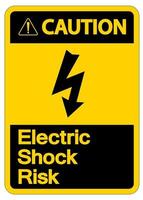 försiktighet elektrisk stöt risk symbol tecken på vit bakgrund vektor