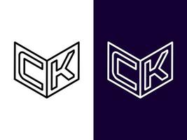 anfangsbuchstabe ck minimalistisches und modernes 3d-logo-design vektor