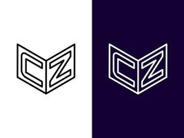 anfangsbuchstabe cz minimalistisches und modernes 3d-logo-design vektor