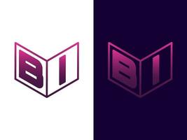 initial bokstav bi minimalistisk och modern 3d-logotypdesign vektor