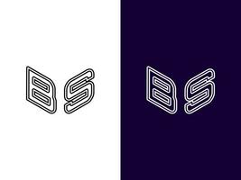 initial bokstav bs minimalistisk och modern 3d-logotypdesign vektor