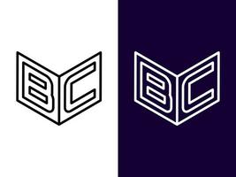 anfangsbuchstabe bc minimalistisches und modernes 3d-logo-design vektor
