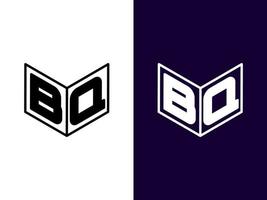 initial bokstav bq minimalistisk och modern 3d-logotypdesign vektor