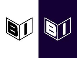 anfangsbuchstabe bi minimalistisches und modernes 3d-logo-design vektor