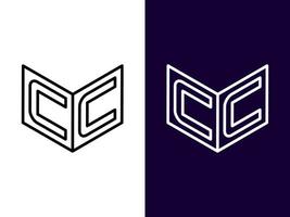 anfangsbuchstabe cc minimalistisches und modernes 3d-logo-design vektor