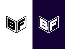 initial bokstav bf minimalistisk och modern 3d-logotypdesign vektor
