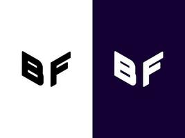 initial bokstav bf minimalistisk och modern 3d-logotypdesign vektor