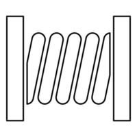Spule mit Draht Symbol Farbe schwarz Abbildung: Flat Style simple Image vektor