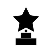 Trophy Star Winner Award ist ein schwarzes Symbol. vektor