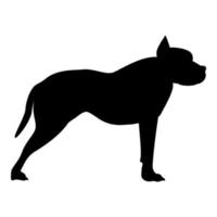 pit bull terrier ikon svart färg illustration platt stil enkel bild vektor