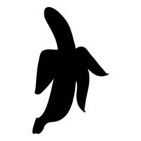 Geöffnete geschälte Banane Symbol Farbe schwarz Abbildung Flat Style simple Image vektor