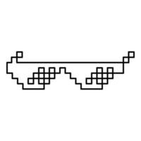 Sonnenbrille Pixel Symbol Farbe schwarz Abbildung Flat Style simple Image vektor