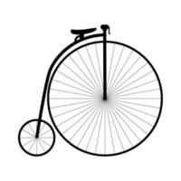 Retro-Fahrrad ist schwarzes Symbol. vektor
