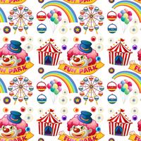 Seamless clown och circus rides vektor