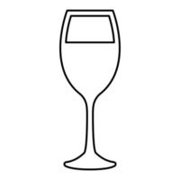 Glas Wein schwarzes Farbsymbol. vektor