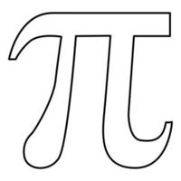 symbol pi symbol schwarz farbe illustration flacher stil einfaches bild vektor