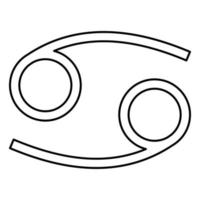cancer zodiac symbol languster tecken ikon svart färg illustration platt stil enkel bild vektor
