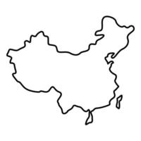 karta över Kina ikonen svart färg illustration platt stil enkel bild vektor
