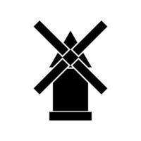 Windmühle ist ein schwarzes Symbol. vektor