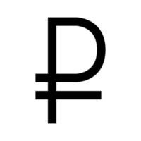 Zeichen Rubel ist es schwarzes Symbol. vektor