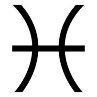 fiskarna symbol zodiac ikonen svart färg illustration platt stil enkel bild vektor