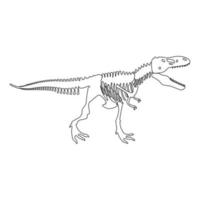 dinosaurie skelett t rex ikon svart färg illustration platt stil enkel bild vektor