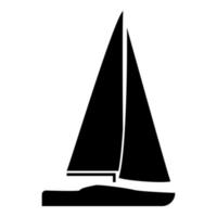 Yacht Symbol Farbe schwarz Abbildung Flat Style simple Image vektor