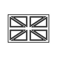 flagga Storbritannien svart färgikon. vektor