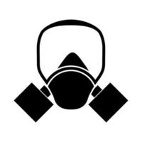 Symbol für schwarze Farbe der Gasmaske. vektor