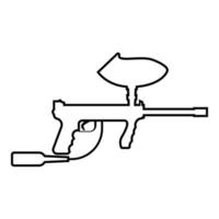 vapen för paintball ikonen svart färg illustration platt stil enkel bild vektor