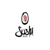 sushi resto logotyp vektor