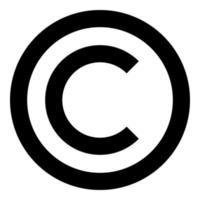 copyright symbol symbol schwarz farbe illustration flacher stil einfaches bild vektor