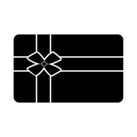 Geschenkkarte ist ein schwarzes Symbol. vektor