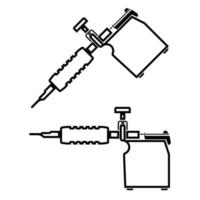 Tätowiermaschinen ist ein schwarzes Symbol. vektor