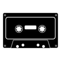 Retro-Audiokassette Symbol Farbe schwarz Abbildung flacher Stil einfaches Bild vektor