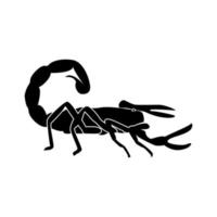 Skorpion schwarzes Farbsymbol. vektor